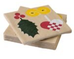 ledieu® IKEA Vinter 2021 Paper Napkin, Christmas Pattern Multicolour 24x24 cm (9 ½x9 ½ ) Pack of 30 PC, 3 Layer