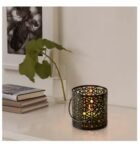 ledieu® IKEA KNASTRIGT Metal Lantern with Glass; Lantern for Candle / Tealight; Yellow 12 cm (5")